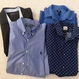 Mens dress shirt long sleeve button up bundle